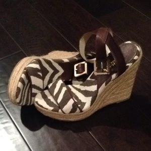 LIKE NEW - MICHAEL by Michael Kors Zebra Wedges